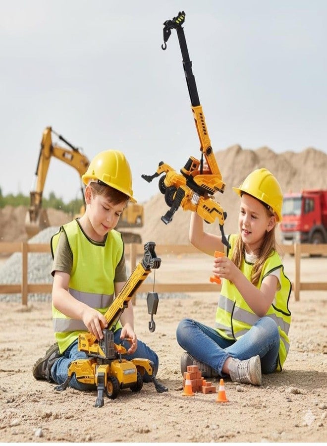 Meghasky Construction Crane Robot Transformer Toy, Yellow and Black, Friction Powered with 360 Degree Rotating Arm, Working Hook and Cable, Retractable Stabilizer Legs, Rolling Wheels, Durable Plastic - Image 5